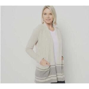 Barefoot Dreams Womens Large Cardigan Cozy Chic Lite Long Sleeve Soft
